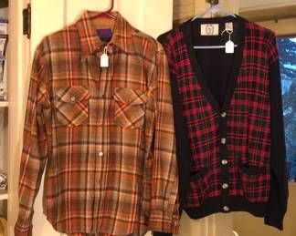 Vintage Ponderosa wool shirt, Sears sweater (size med.)