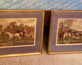 Fox hunt prints (each 15” x 22” framed)