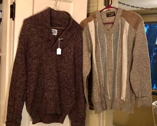 Vintage sweaters - right one is Shetland wool by Glenhusky of Scotland 