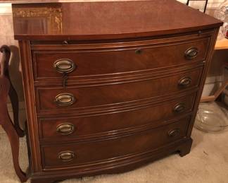Mahogany server (sideboard) with pull-out shelf at top (35”L, 18.5D, 32”H)