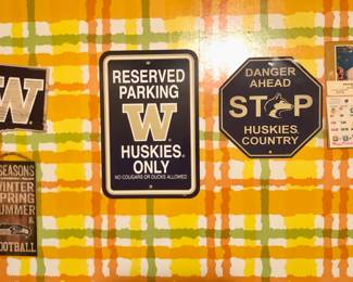 UW Huskies & Seahawks signs, cute 1967 calendar 