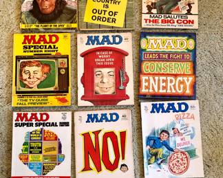 1970s Mad magazines + bumper sticker