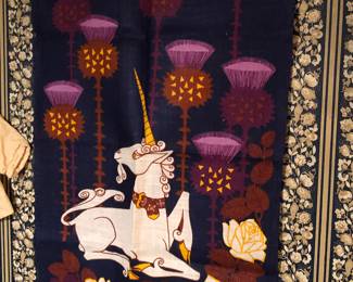 Linen unicorn & thistle tea towel (20” x 30”) 