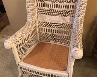 Old wicker chair (26”W, 25”D, 37” high at back)