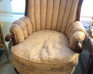Vintage channel back armchair with ball & claw feet
