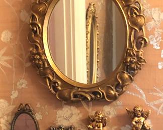 Gilt mirror + cherubs