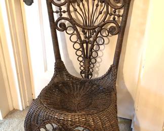 Ornate wicker chair 