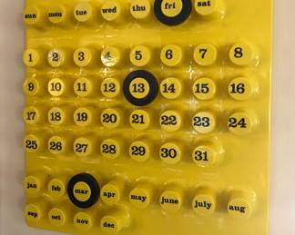 Mod Euroway perpetual calendar (plastic) 19” square, 2.5” deep