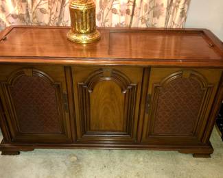 Magnavox “Astro-Sonic” console stereo with turntable (54”L, 20”D, 27”H)