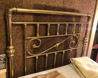 Brass bed - double/full size (headboard 55” W, 60”H)