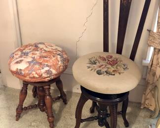 Antique piano stools