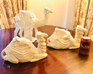 Large ceramic camels 