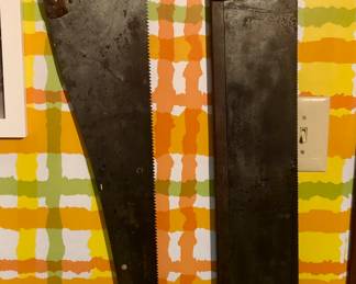 Old Disston saws - blade on right one is 26” long 