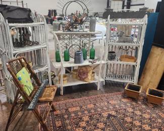 Adirondack style plant stands. 