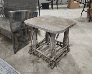 Adirondack style side table. 