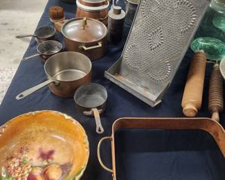 Vintage tin, copper and pewter ware