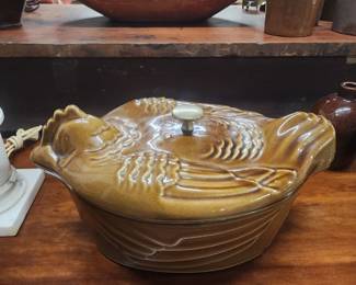 Large Staub  cast iron chicken Dutch oven.  