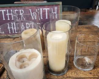 Candles with cylinder hurricanes 