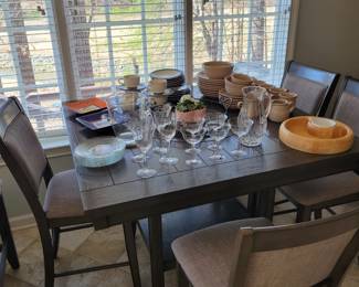 Breakfast table with lazy Susan center