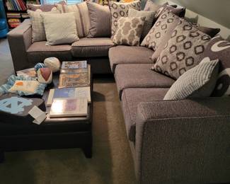 Contemporary black white sectional
