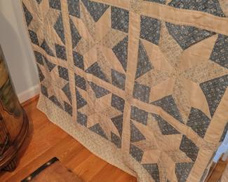 Blue and white Lone star quilt