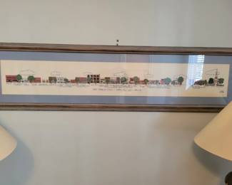Crossed stitch original art, Chapel Hill, East Franklin Street