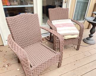 pair of these patio chairs, we have an umbrella too