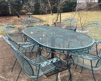 Vintage wrought iron tubular steel  patio furniture 