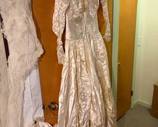 Antique wedding dress with skirt and veil 