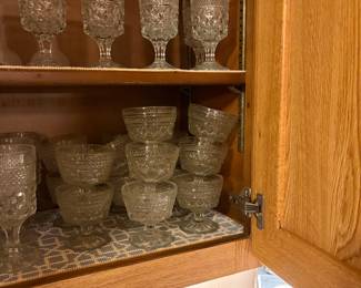 Crystal glasses and desert dishes 