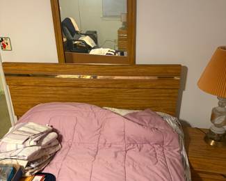 Headboard  matching night stand and dresser great for summer house 