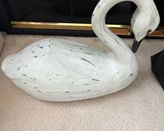 Carved Wooden Swan Decoy