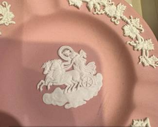Wedgwood Pink Jasperware Ashtray with Aurora and Chariot Scene second image