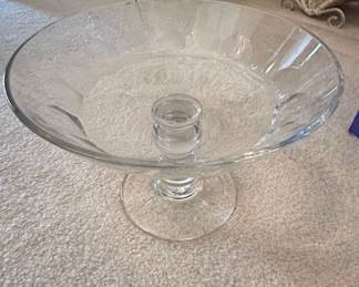 Val St Lambert Crystal Compote Bowl