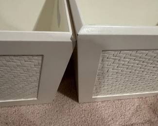 Set of Two Cream Woven Storage Bins second image