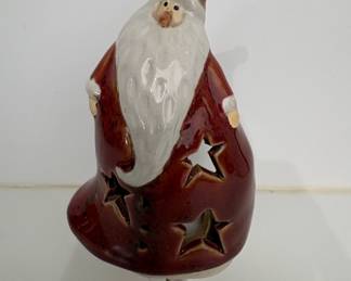 Ceramic Santa Claus Night Light with Star Cutouts
