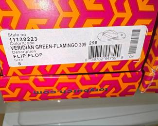 Tory Burch Flip Flops Flamingo and Wildlife Print second image