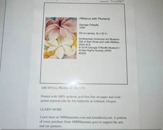 Georgia OKeeffe Hibiscus with Plumeria Archival Pigment Print second image