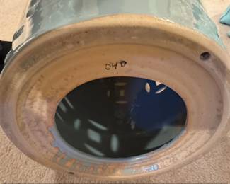 Pair of Safavieh Ceramic Garden Stools in Light Aqua and White second image