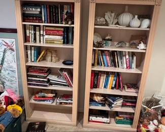 Pair of Unfinished Wood Embassy Style Bookcases