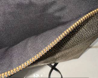 Whistles Black Gold Metallic Dot Leather Clutch Bag with Dust Bag second image