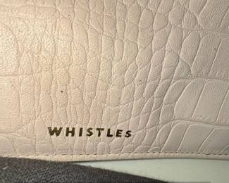 Whistles Pink Croc Embossed Leather Clutch Bag with Chain second image