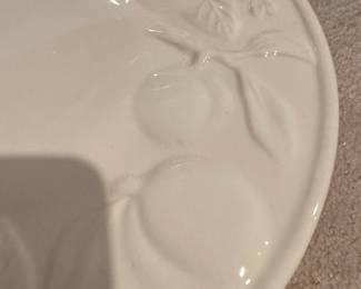 Embossed Fruit Ceramic Cake Stand second image