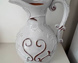 Antique Relief Moulded Jug with Floral Scroll Design