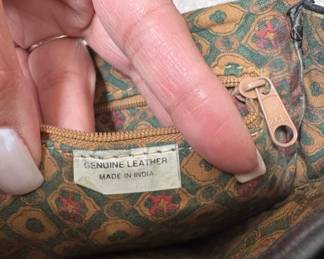 Vintage Black Leather Crossbody Bag with Perforated Detail and Braided Accent third image