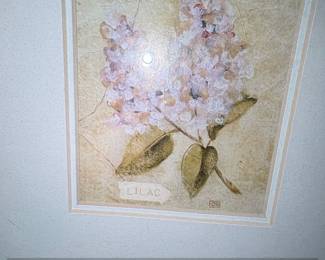 Framed Lilac on Cracked Linen Print by Cheri Blum second image