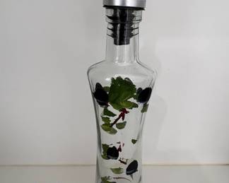Grant Howard HandPainted Glass Olive Oil Bottle with Spout