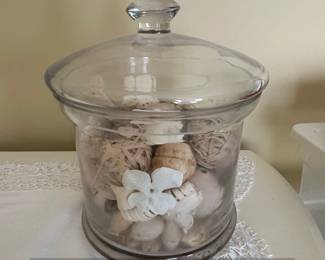 Glass Apothecary Jar with Seashell Fillers