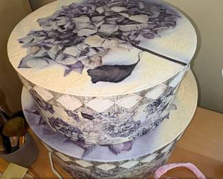 Vintage Hydrangea Decorative Round Hat Boxes