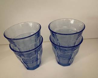 Set of Duralex Picardie Marine Blue Glass Tumblers